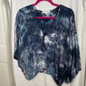 Blue flowy dolman sleeve top